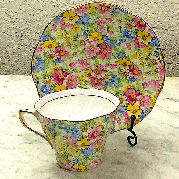 ROSINA-QUEENS CUP & SAUCER SET CHINTZ VINTAGE MADE IN ENGLAND BONE CHINE FLORAL - Picture 5 of 16